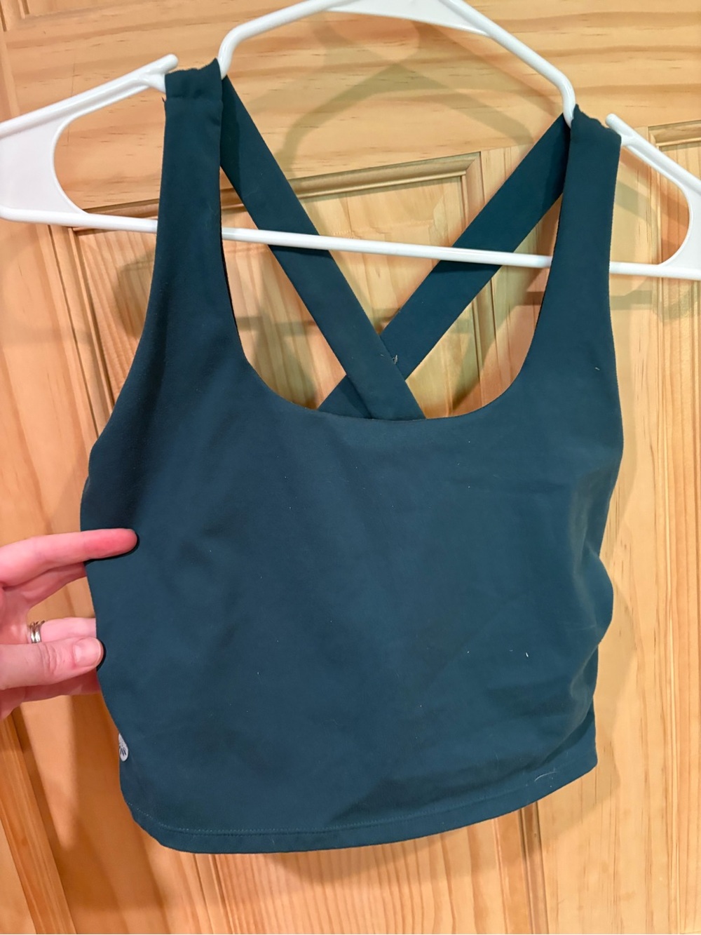 Senita Everyday Cross-Back Sports Bra Top - Deep Teal
